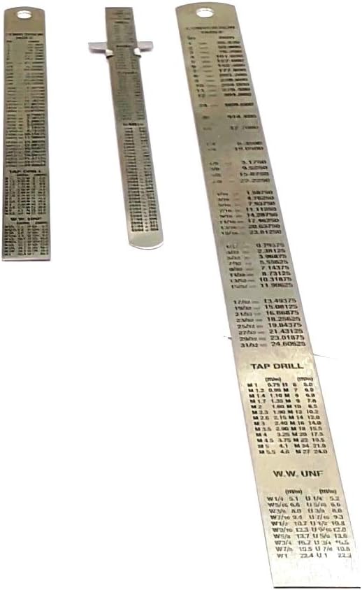 Stainless Steel Measuring Tools (Set of 1 x 6" Depth Gauge cum Ruler, 1 x 6" Ruler & 1 x 12" Ruler)