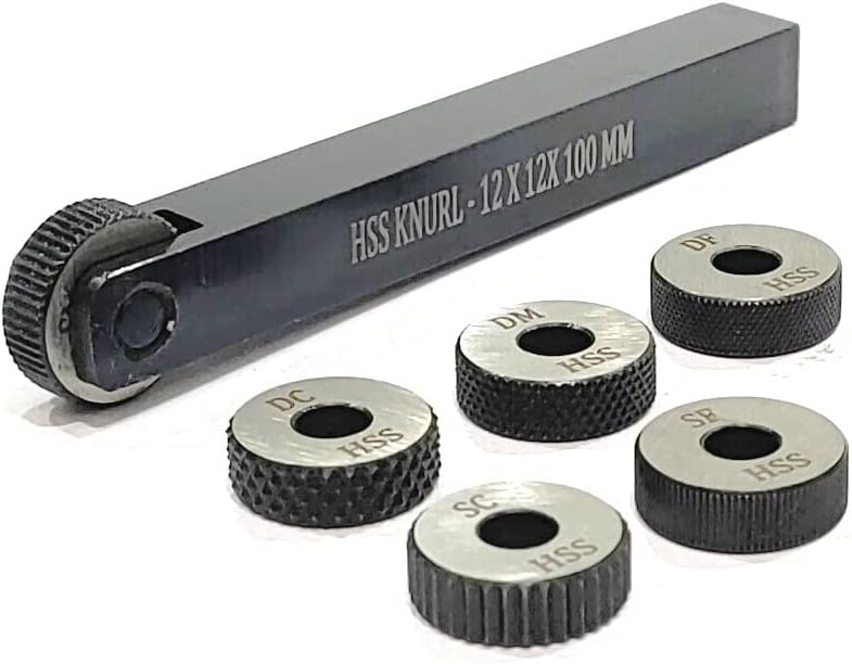 ASSORTS Set of Both Single Wheel Knurling Tool Holder with 5 HSS Knurls | Diamond & Straight Knurl Wheels | Lathe Knurl Tool for Metalworking