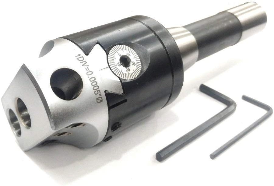 Precision Quality Boring Head 2" Imperial for Milling Machine 1 Div=0.0005" (2" HEAD DIA- R8 (7/16" UNF))