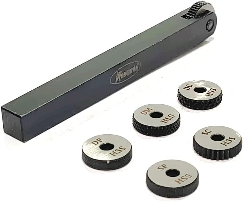 ASSORTS Set of Both Single Wheel Knurling Tool Holder with 5 HSS Knurls | Diamond & Straight Knurl Wheels | Lathe Knurl Tool for Metalworking