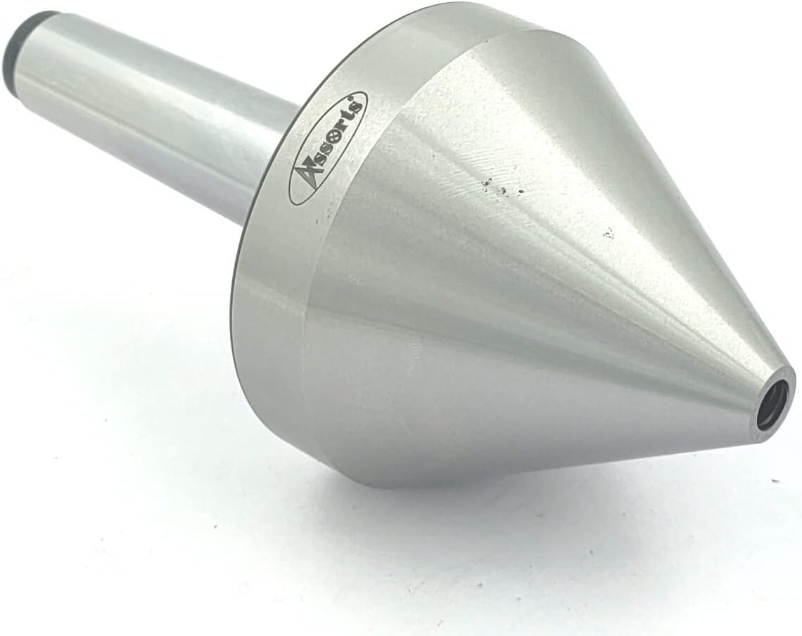 Bull Nose Pipe Live Revolving Center For Conventional Lathe II Under 5 Micron Run-out II Double Bearing II Fully Hardened & Ground II Capacity 0.5" to 3" Inch (12.5 to 75 mm) II (Morse Taper MT3)