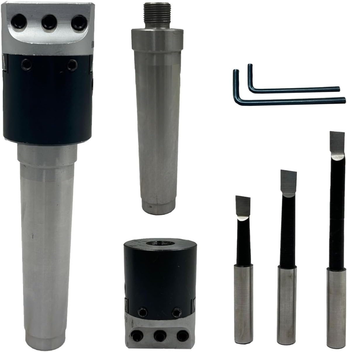 QUALITY PRECISION BORING HEAD DIAMETER 1.5" INCHES WITH CARBIDE TOOLS// 1 DIV: 0.001 THOU (3MT SHANK (BSW 3/8" X 16 TPI DRAWBAR))