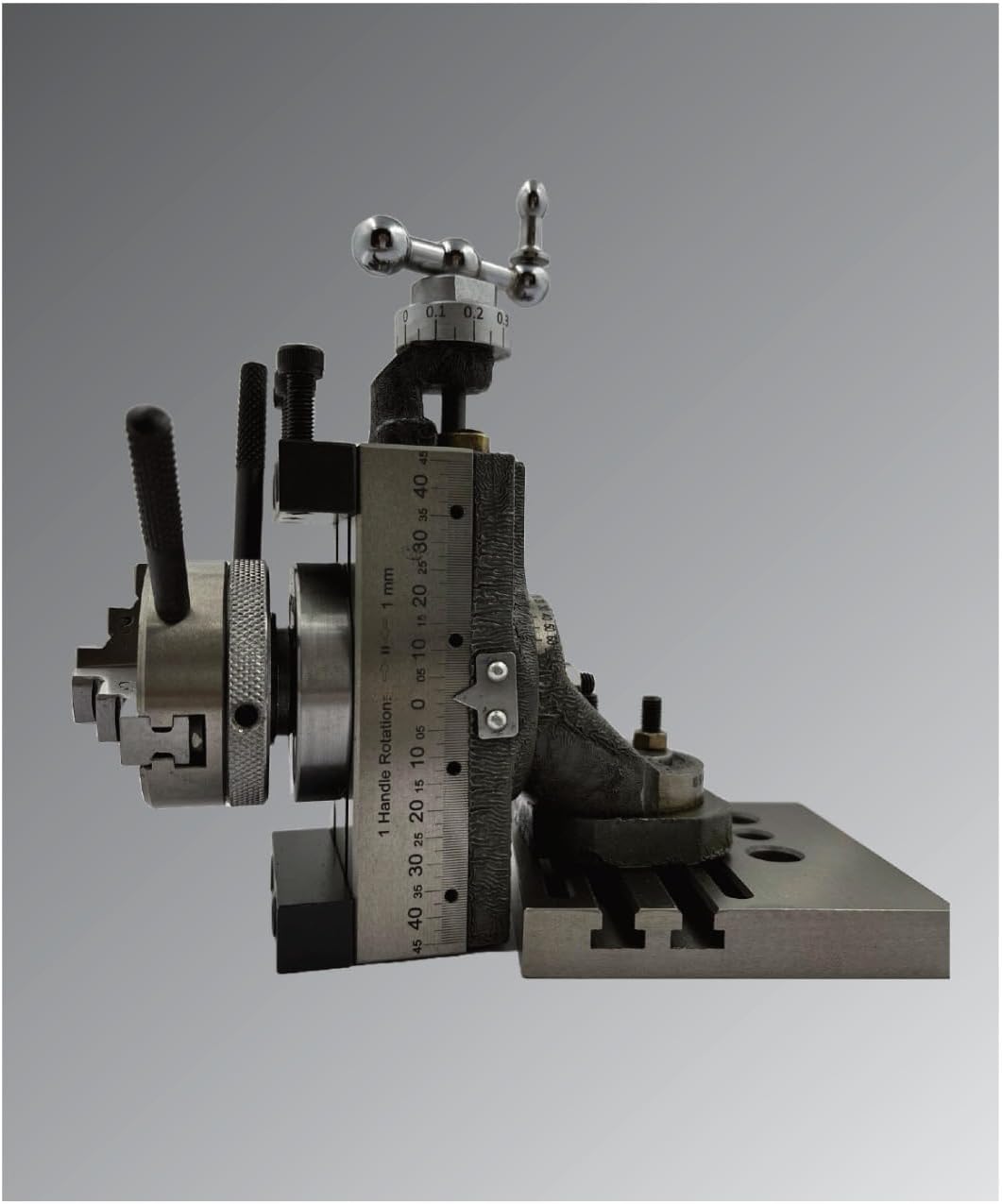 Assorts Mini Vertical Slide 90x50mm (2-Slot) – Fixed & Swivel, 3-Jaw/4-Jaw, Base Plate & Z-Angle Plate for Mini Lathe (Swivel Slide (2-Slot) + 3-Jaw Chuck + Base Plate)