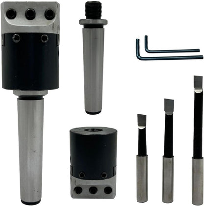 QUALITY PRECISION BORING HEAD DIAMETER 1.5" INCHES WITH CARBIDE TOOLS// 1 DIV: 0.001 THOU (2MT SHANK (M10 X 1.5 DRAWBAR))
