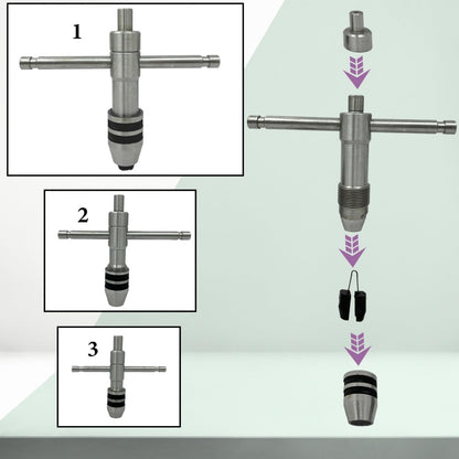 ASSORTS 3-Piece Precision Tap Wrench Set with Rotating Cap - Innovative Design for Enhanced Runout Accuracy