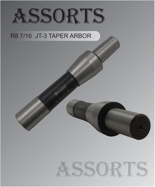 ASSORTS R8 7/16 Inch to JT-3 Taper ARBOR Adapter Sleeve for Precision Tooling and Machining