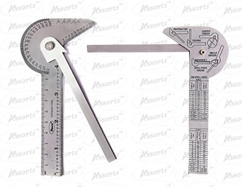 Engineer Starter Hand & Machine Tool Kit- Automatic Center Punches, Protractor, Scribers, Scale, Tap Guides, Center Finder, Center Square & Centre Finders, Engineer Depth Gauge, Ruler,DIY Tool