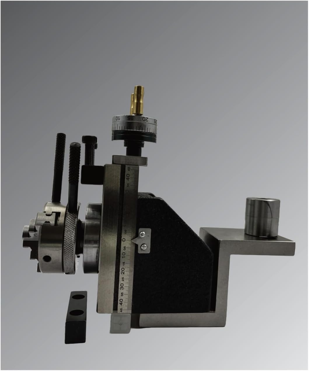 Assorts New Mini Fixed Vertical Slide (90mm x 50mm) with 2-Slots and Precision Side Scale, Z-Angle Plate, and 50mm 3-Jaw Self-Centering Chuck with Back Plate - for Mini Lathe Metalworking Projects
