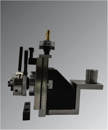 Assorts New Mini Fixed Vertical Slide (90mm x 50mm) with 2-Slots and Precision Side Scale, Z-Angle Plate, and 50mm 3-Jaw Self-Centering Chuck with Back Plate - for Mini Lathe Metalworking Projects