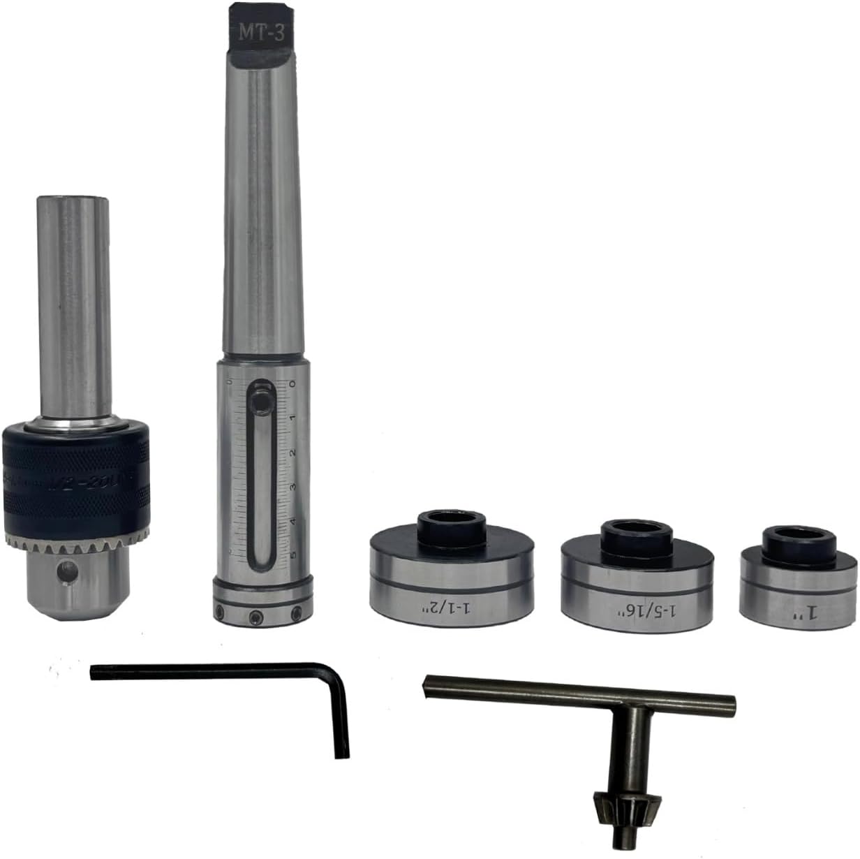 Assort MT3 Tapping, Threading, and Reaming Die Holder Set with Drill Chuck - Imperial