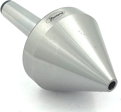 Bull Nose Pipe Live Revolving Center For Conventional Lathe II Under 5 Micron Run-out II Double Bearing II Fully Hardened & Ground II Capacity 0.5" to 3" Inch (12.5 to 75 mm) II (Morse Taper MT3)