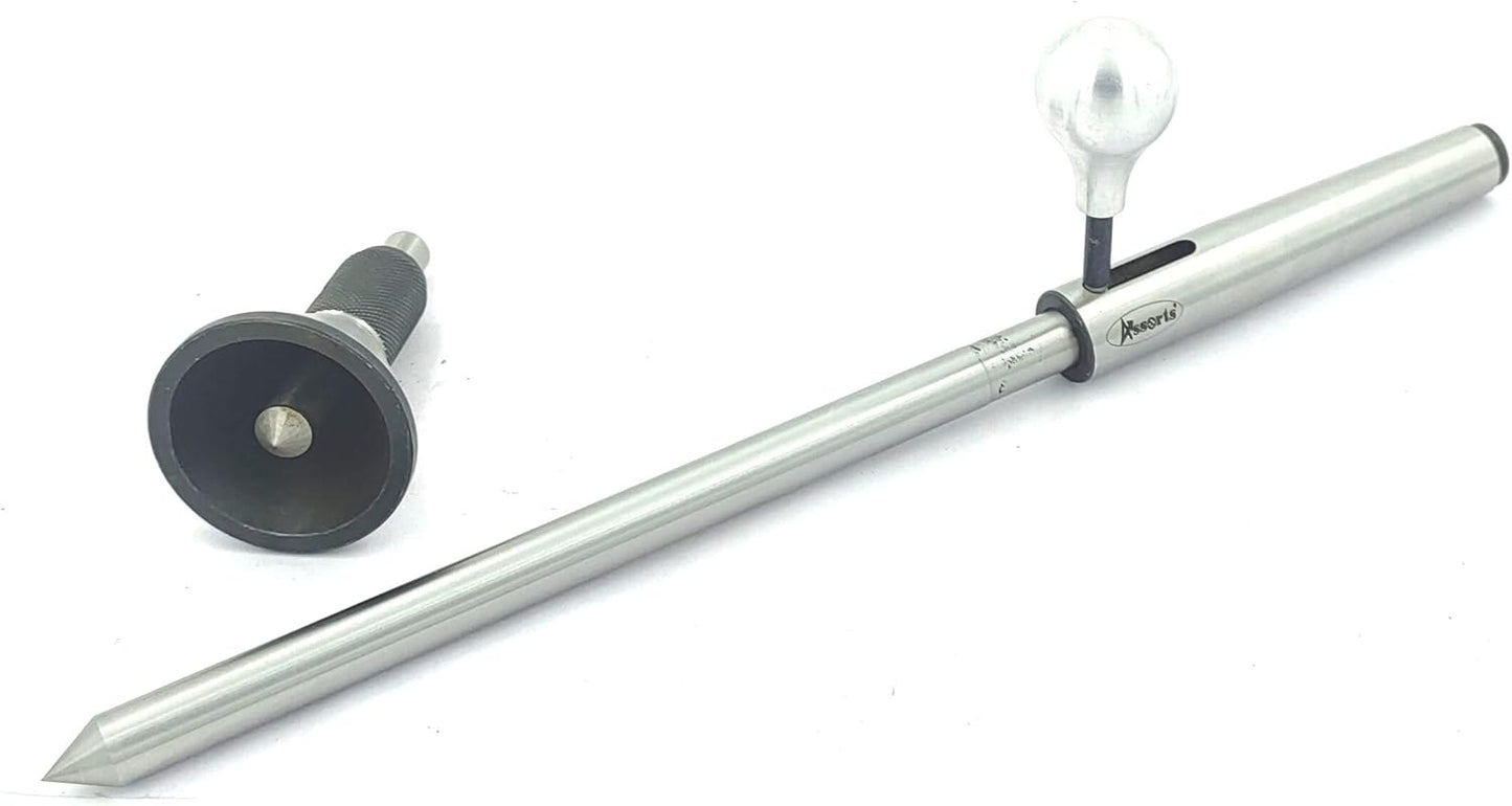 Lathe Machine Centralizer Tool Kit Includes 2MT Shank Centraliser & Engineer Bell Punch For Locating Work-piece Center on Independent Lathe Chuck