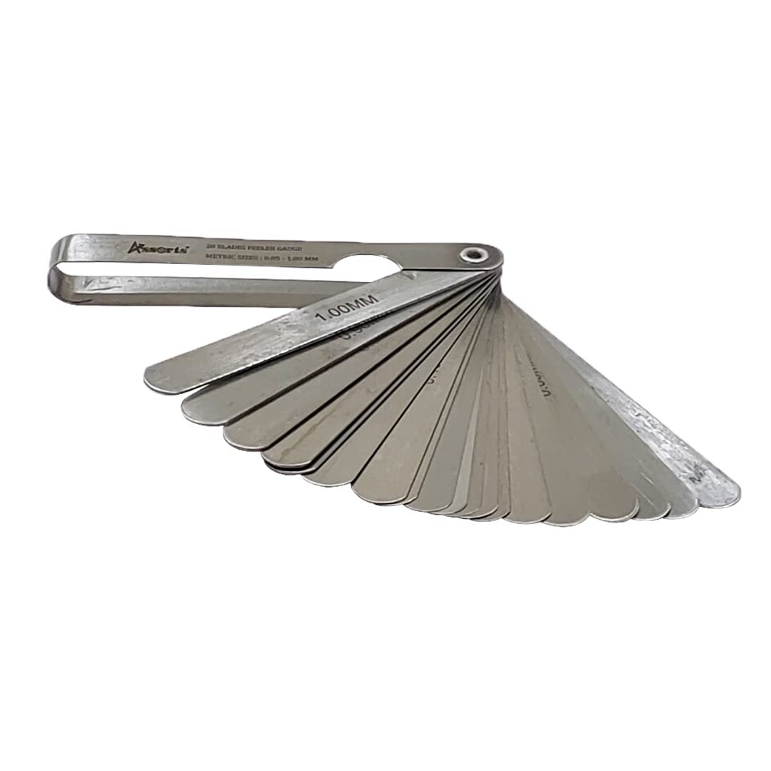 General DIY workshop metal & wood workers machinist daily use hand tools (4"/100 mm Metric Feeler Gauge (20 Blade))
