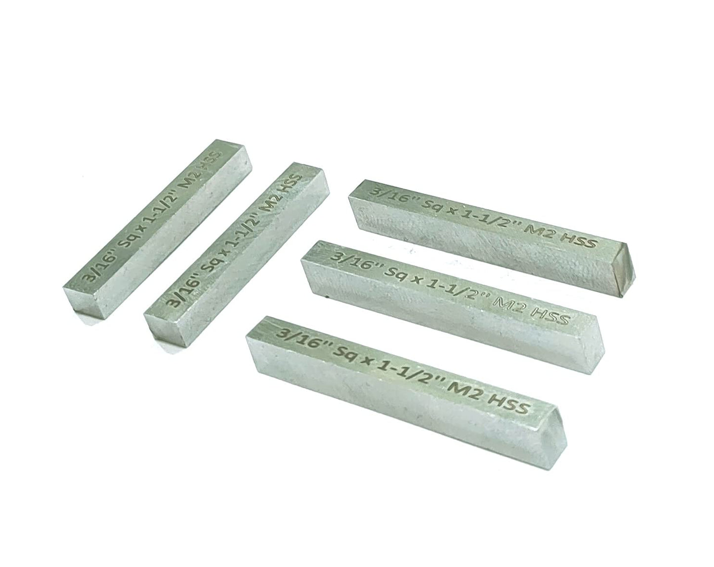 Pack of 5 x HSS M2 Cutting Tool Bits for Milling Fly Cutters & Lathe's Turning Tools (3/16" Square x 1-1/2" Long)
