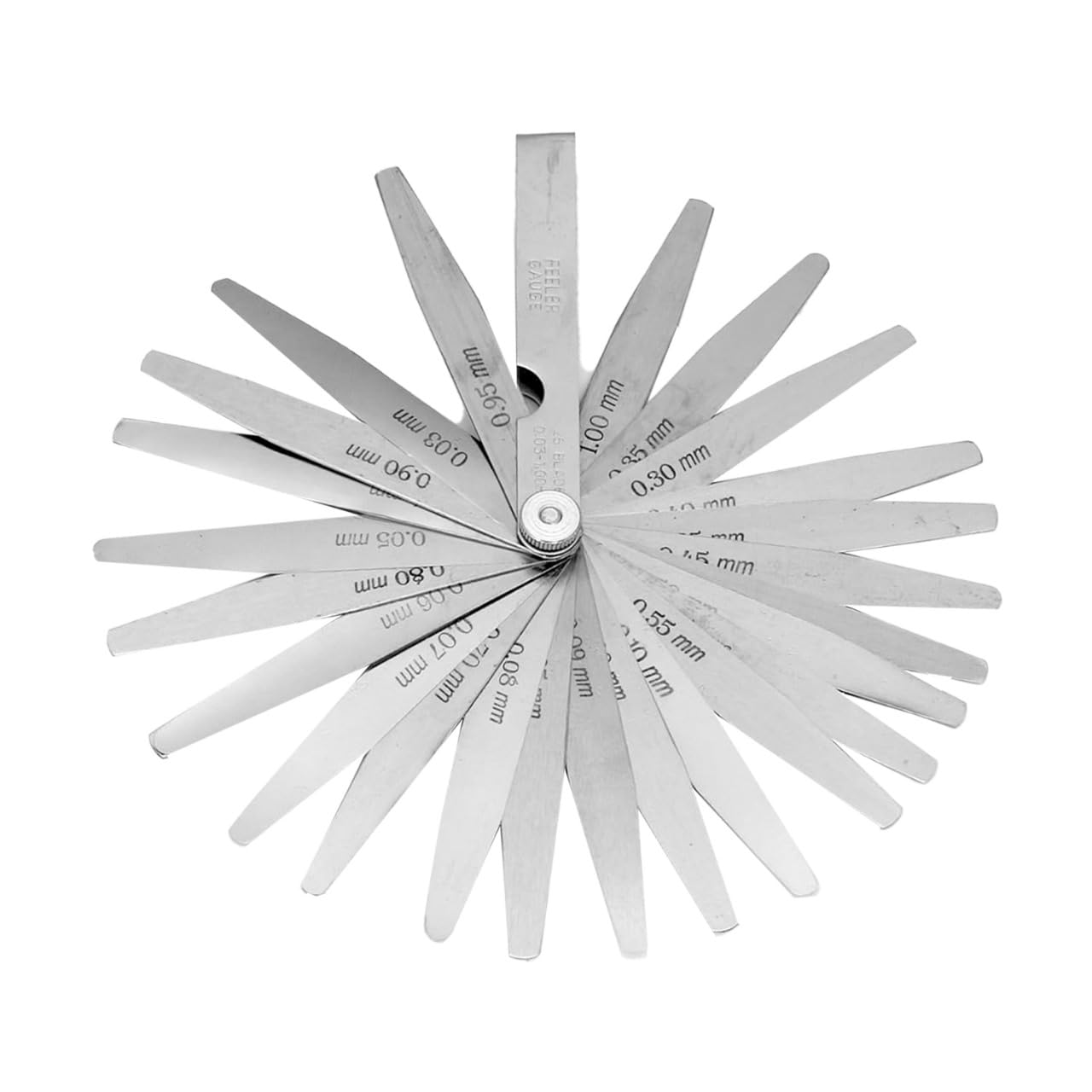 Assorts Feeler/Thickness Gauge Metric Size Stainless Steel Quality Precision 26 Blades for Spark Plug, Valve Adjustment Tool, 0.03-1.0mm