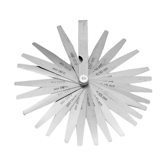 Assorts Feeler/Thickness Gauge Metric Size Stainless Steel Quality Precision 26 Blades for Spark Plug, Valve Adjustment Tool, 0.03-1.0mm
