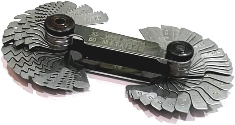 DIY Hand Tool Combo - 51 Blades BSW/Metric Thread Pitch Gauge, 6" /150 mm SS Scale (Ruler) & SS Universal Grinding Gauge