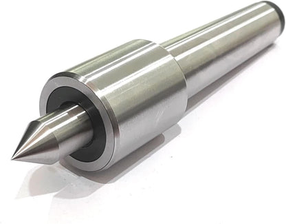 Small slim body precision revolving live center for conventional lathe machines under 10 micron run-out & 1500-1800 RPM (MT2)