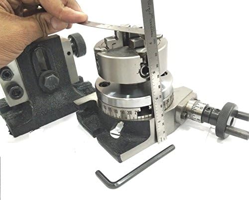 3" Inches/ 80 Mm Rotary Table & Small Chucks With Back Plate +fixing T Nuts Bolts + Suitable Tailstock (With 70 MM 4 Jaw Independent Chuck)
