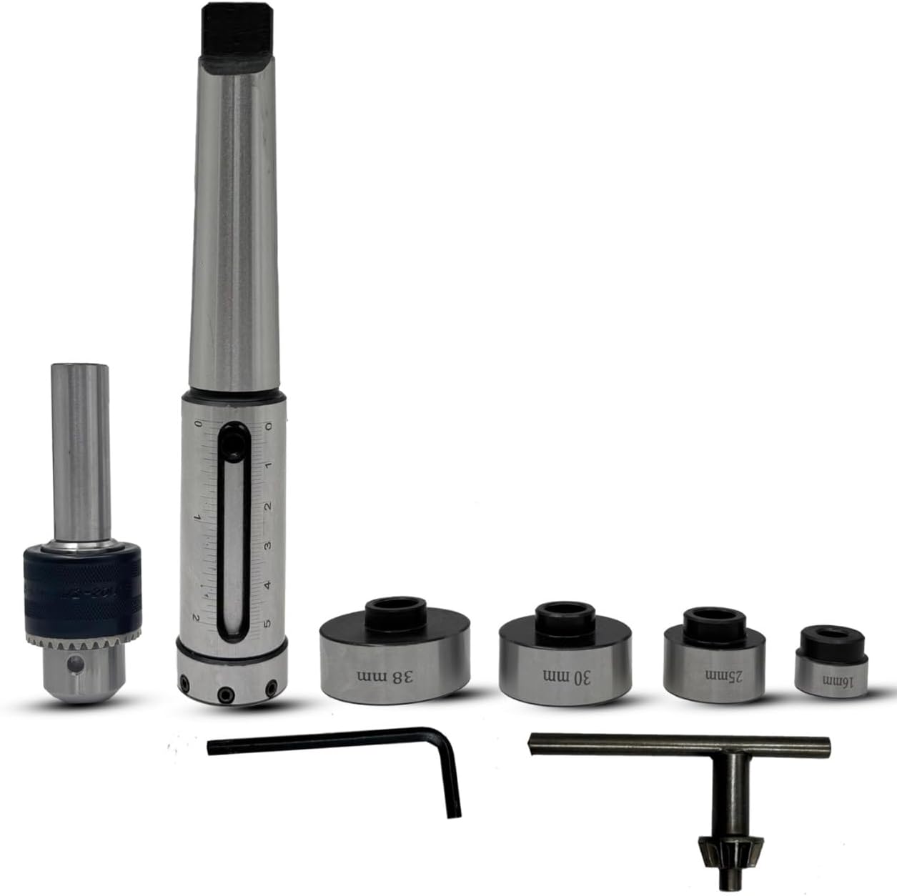 Assorts 3MT Tapping, Threading, and Reaming Die Holder Set with Drill Chuck - Metric