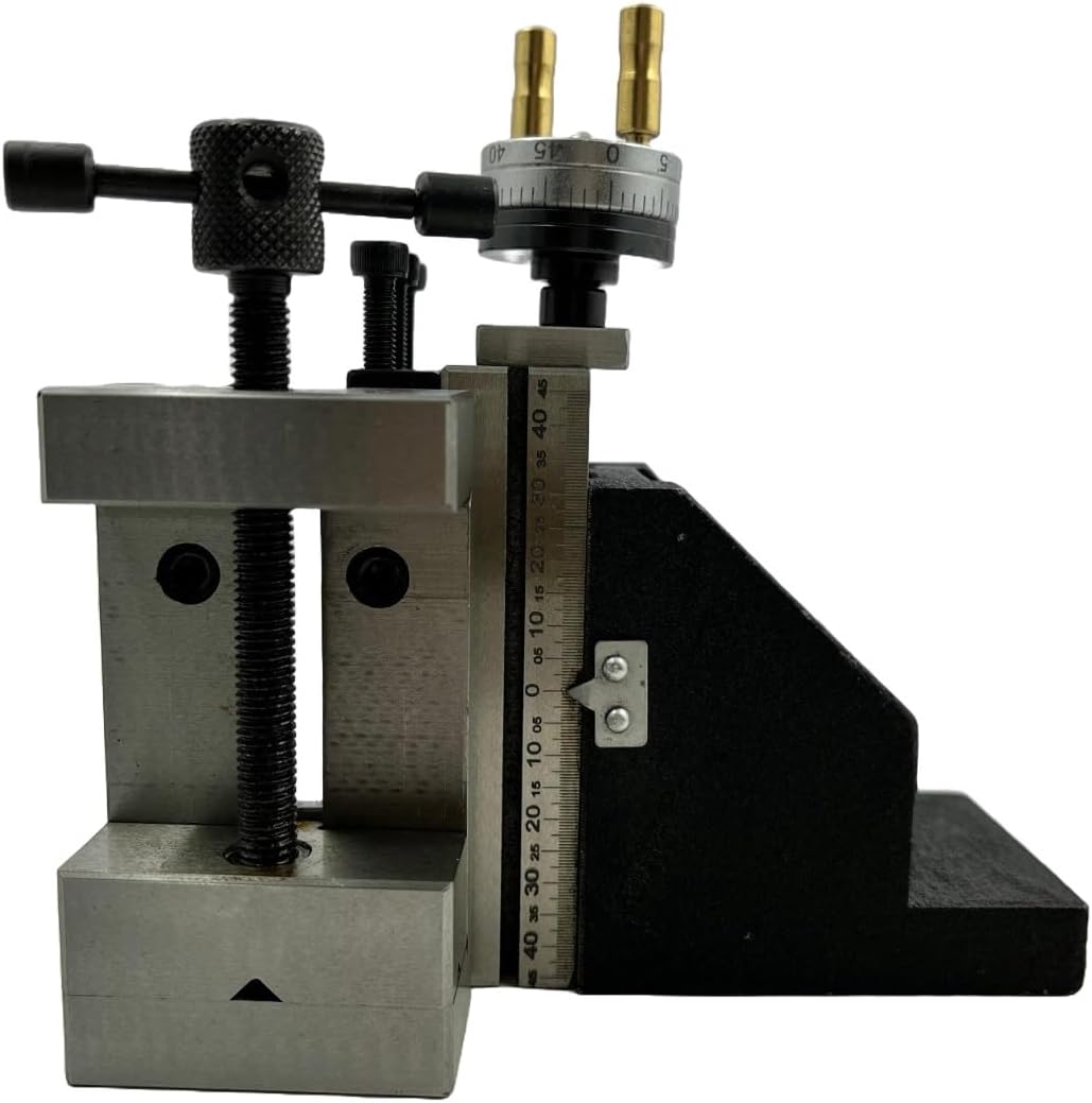 Assorts Tool Post Mini Vertical Slide with 50MM 4-Jaw Self-Centering Chuck, Complete with Back Plate Featuring Integrated Side Scale - Specifically Designed for Mini Lathe Applications