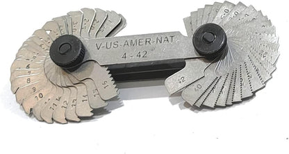 Assorts Metric, Imperial and US Screw Gauge Set, SAE Whitworth 55 Degree, Metric 60 Degree, & US 60 Degree Thread Pitch Gauge for Industrial Measurement