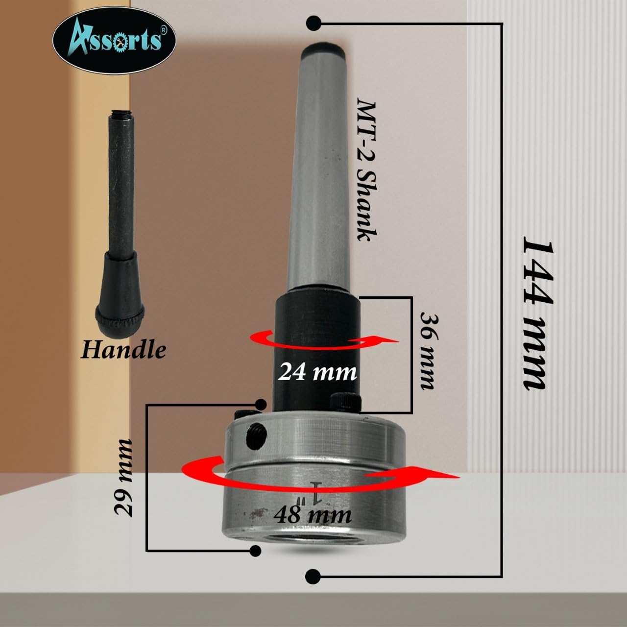 Lathe Tailstock Die Holder 2MT Shank- Tapping Threading Reaming Drilling