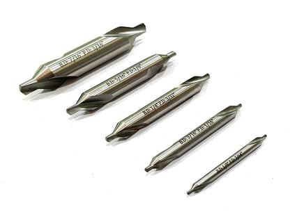 5 Pcs Set Lathe Mill Center Drill Countersink Bit Tooling for Soft Iron, Aluminium, Carbon Steel, Brass,Wood