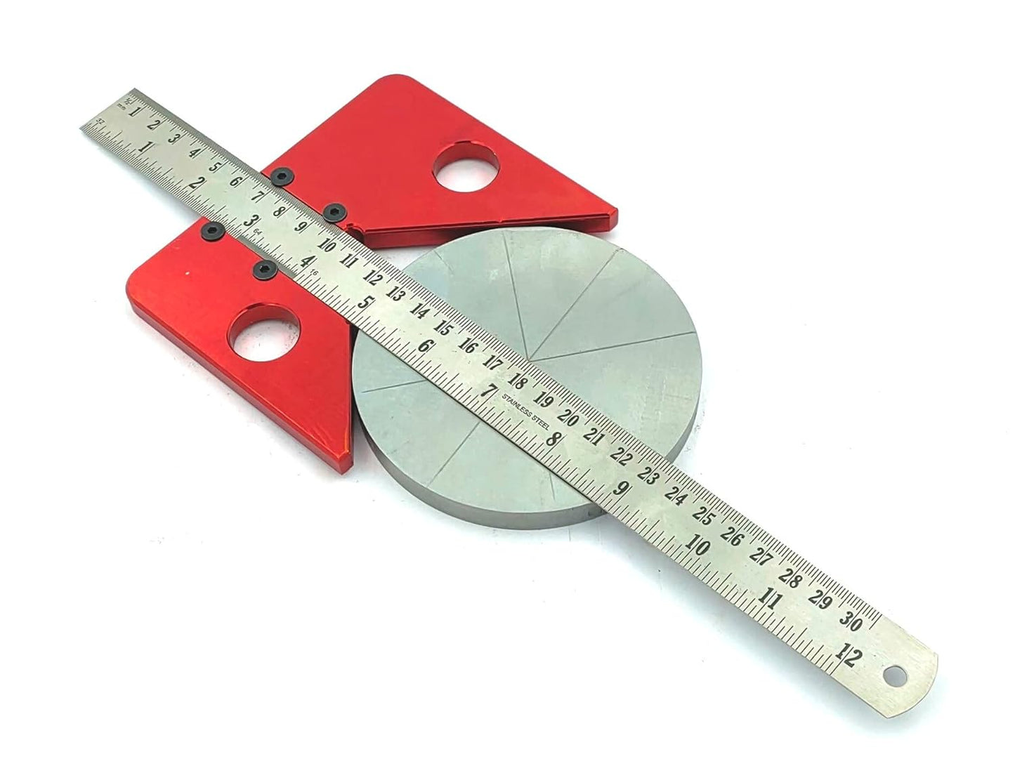 Most Accurate Center Finder Square Carpenter Woodworking Ruler 45 Degrees Angle Line Caliber Marking Ruler Measuring Scribe Tool