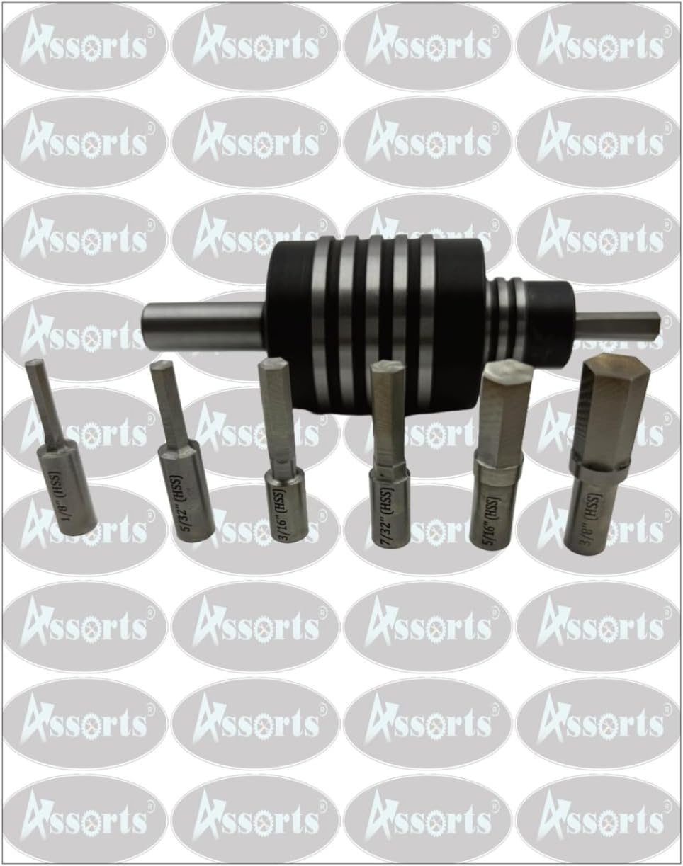 Assorts Lathe's High-Precision Live Revolving Center with Straight Shank and High-Speed Steel (HSS) Hex Rotary Broach for Superior Machining Accuracy and Versatility
