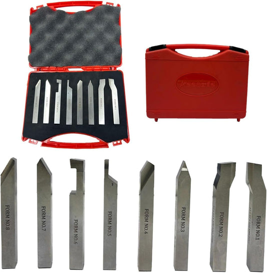 HSS Lathe Form Tools Set 12 mm Square Shank-Metalworking for Turning, threading, grooving, turning, Engineering Tools