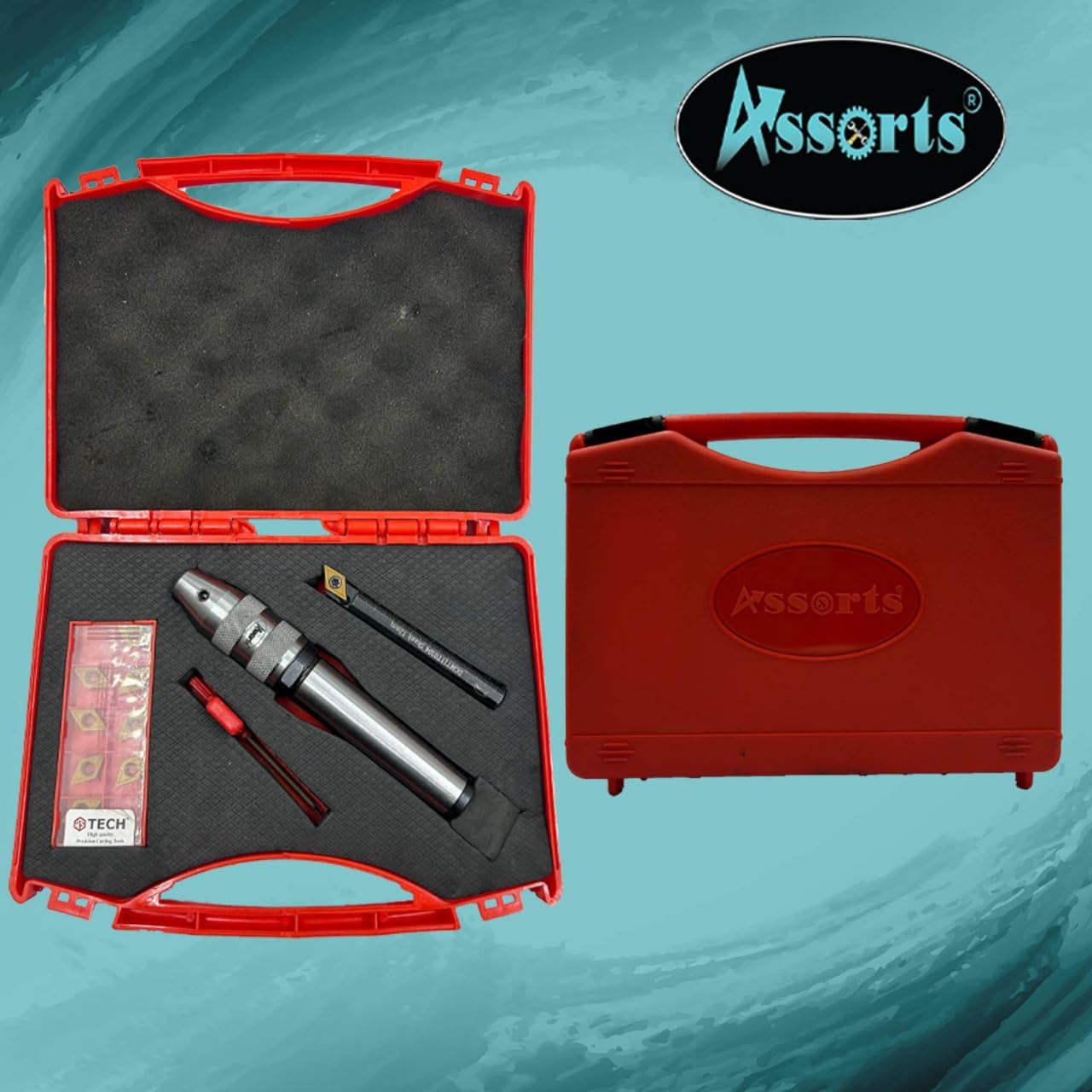 Assorts New Developed Fly Cutter with MT3 Shank & Indexable Boring Bar – Includes 10 PCS DCMT 11T304 Inserts, T-15 Key & Plastic Case | Perfect for Facing & Boring | Watch Video for Details