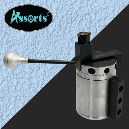 Assorts Heavy-Duty Radius Ball Turning Attachment for 7x14 & 7x16 Mini Lathes – DCMT11T304 Carbide Insert – Max 65mm Radius – Concave & Convex Metal Balls – Bearing Base 0–90°