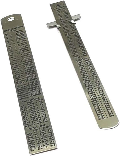 Stainless Steel Measuring Tools (Set of 1 x 6" Ruler & 1 x 6" Depth Gauge cum Ruler)