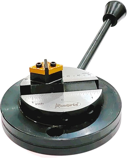 ASSORTS Lathe Ball Turning Attachment – Round Base with Size Scale – Double Bit – Convex & Concave Metal Sphere Radius Turning Fits Myford & Similar Lathes