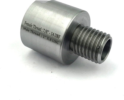 Woodworking Lathe Headstock Spindle Adapter Adaptor UNC Male Thread 1" x 8 TPI to UNF Female Thread 7/8" x 14 TPI