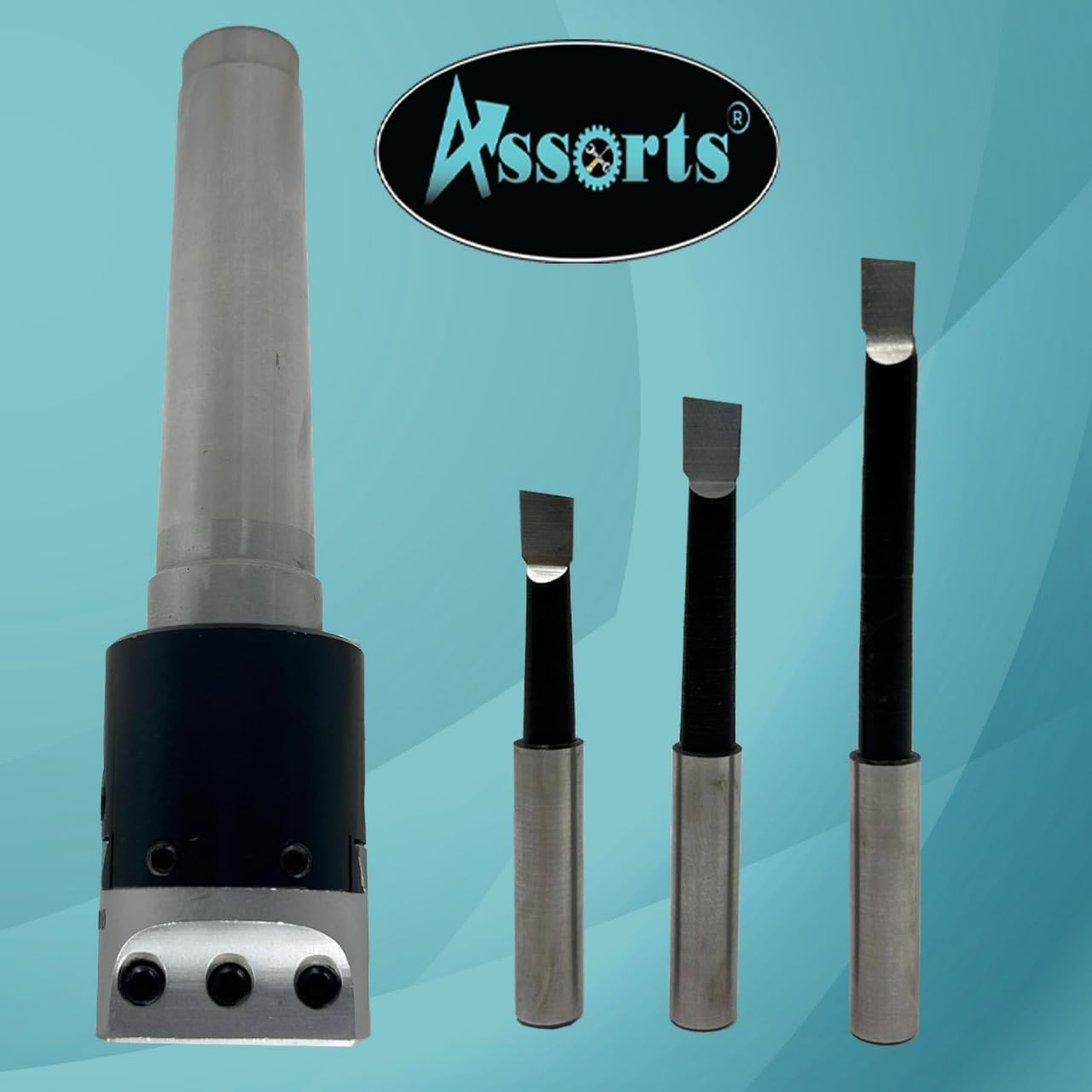 QUALITY PRECISION BORING HEAD DIAMETER 1.5" INCHES WITH CARBIDE TOOLS// 1 DIV: 0.001 THOU (3MT SHANK (BSW 3/8" X 16 TPI DRAWBAR))