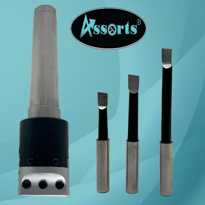 QUALITY PRECISION BORING HEAD DIAMETER 1.5" INCHES WITH CARBIDE TOOLS// 1 DIV: 0.001 THOU (3MT SHANK (BSW 3/8" X 16 TPI DRAWBAR))