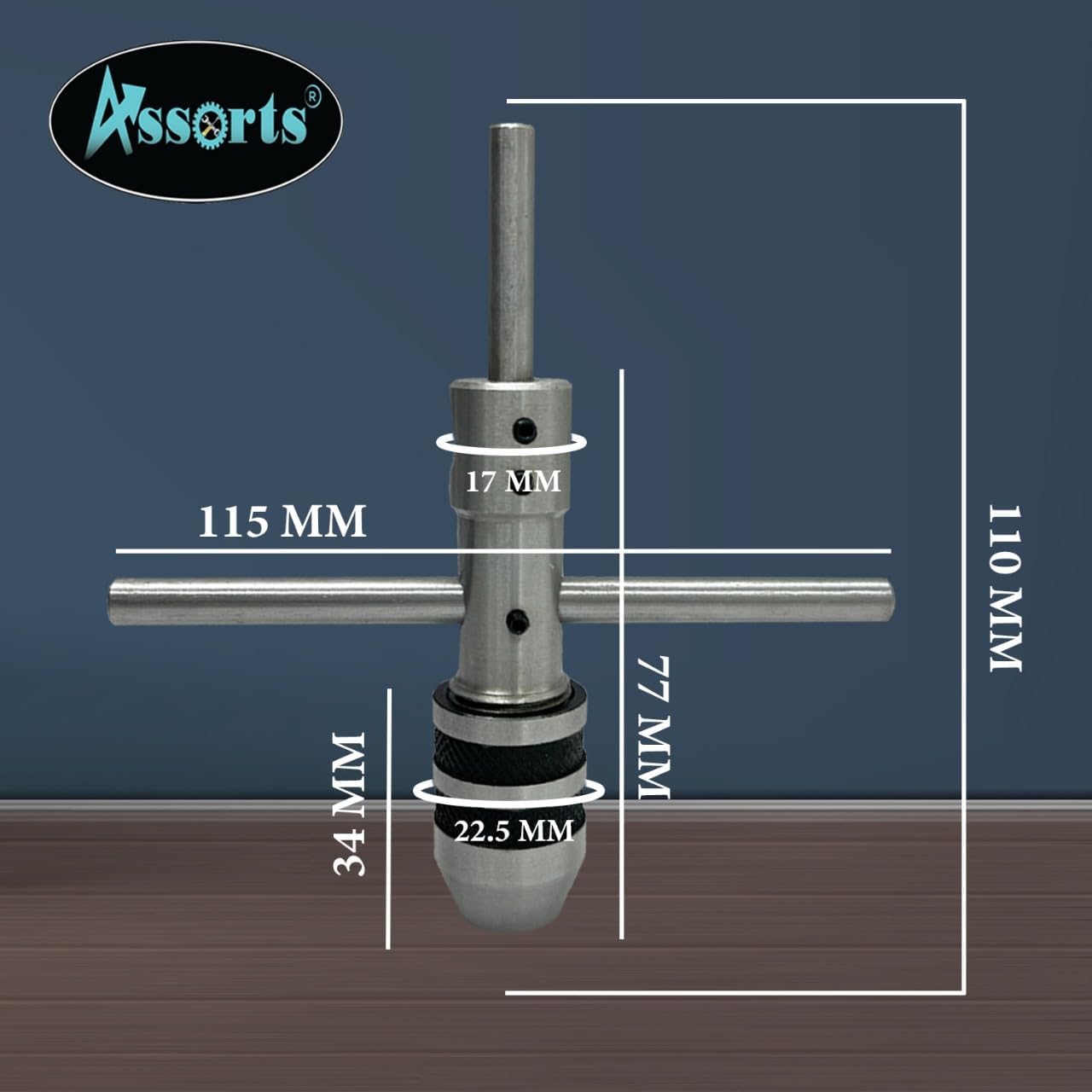 New Pilot Tap Wrench Spindle 3/32"-1/4" & 1/4"-1/2" -Tap,Thread, Drill Press, Lathe (Set of 2 Pcs)