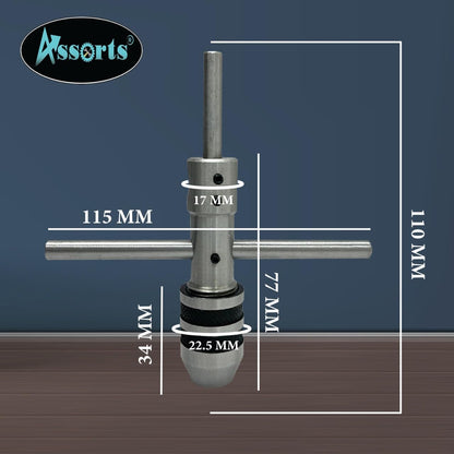 New Pilot Tap Wrench Spindle 3/32"-1/4" & 1/4"-1/2" -Tap,Thread, Drill Press, Lathe (Set of 2 Pcs)