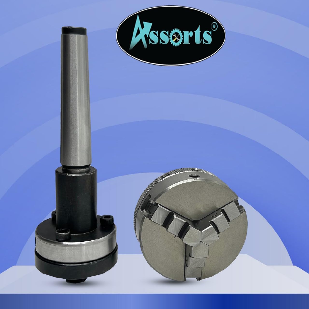 Lathe Tailstock Die Holder 2MT Shank- Tapping Threading Reaming Drilling+ 65 mm 3 jaw Self-Centering Chuck