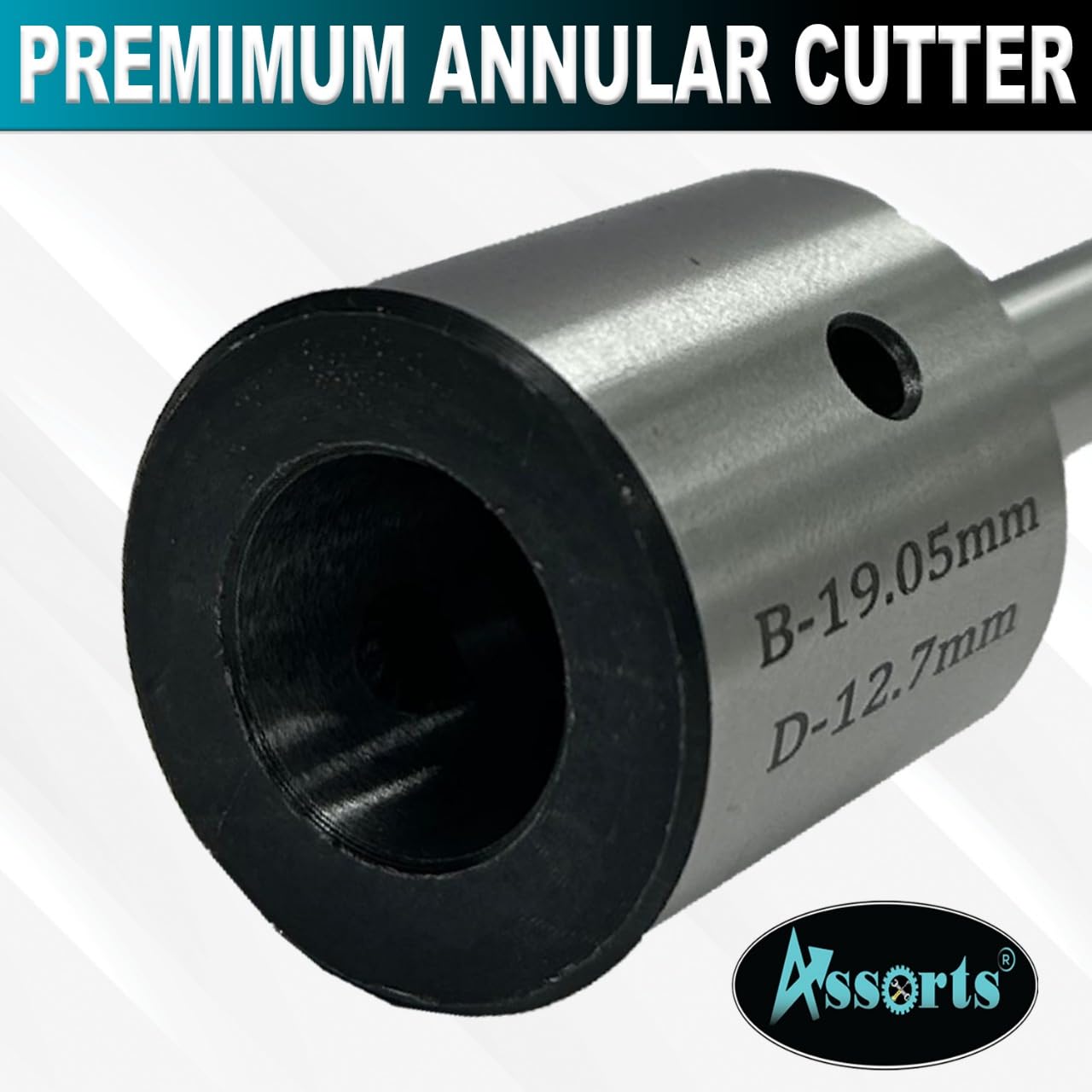 ASSORTS Industrial Tools R8(7/16” UNF Drawbar Thread) Taper to 3/4" Weldon Shank Adapter for Annular Cutters – Compatible with Bridgeport Milling Machines – Model MC08-0034