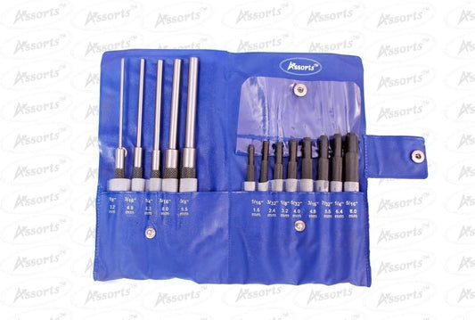 Set of 5 Pcs Long & 8 Pcs Short Drive Pin Punch Set-Hard & Ground/Imperial Std