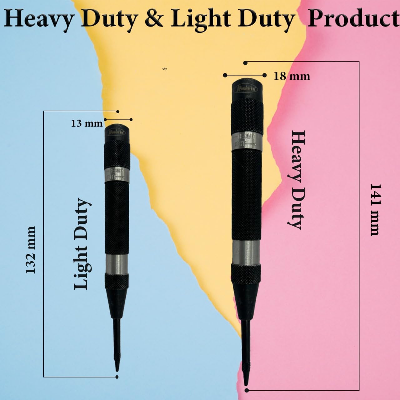 Assorts Automatic Center Punch with Replaceable Hardened Steel Tip (Set of Both)