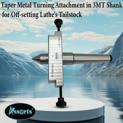 Taper Metal Turning Attachment in 3MT Shank for Off-setting Lathe's Tailstock
