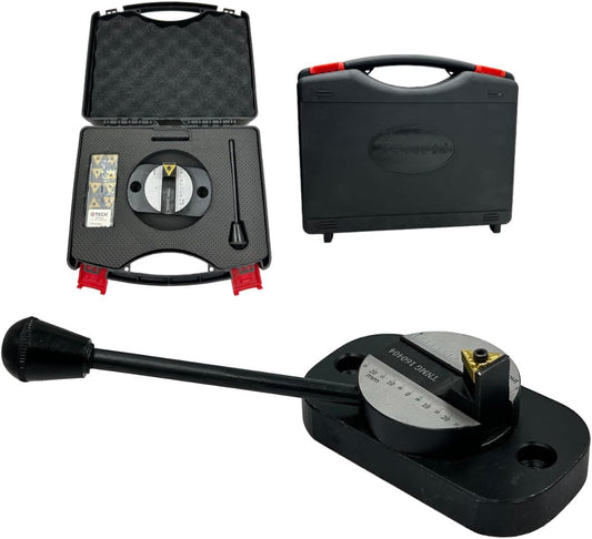 Assorts Lathe Ball Turning Attachment – Oval & Round Base with Graduation Scale – Single & Double Bit Options – Convex & Concave Metal Sphere Radius Turning Fits Myford & Similar Lathes – Supplied in Plastic Suitcase with 1 Cutting Bit Box
