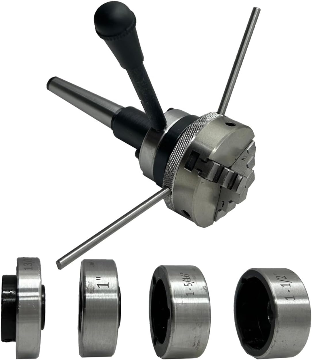 Lathe Tailstock Die Holder 2MT Shank- Tapping Threading Reaming Drilling+ 65 mm 3 jaw Self-Centering Chuck