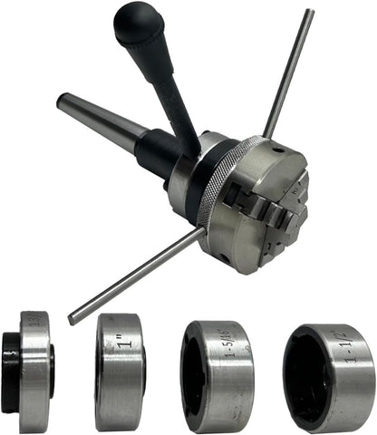 Lathe Tailstock Die Holder 2MT Shank- Tapping Threading Reaming Drilling+ 65 mm 3 jaw Self-Centering Chuck