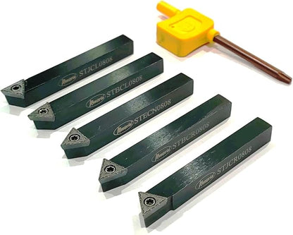 Assorts 5 Pc Indexable turning tool set for lathe- metalworking (10 mm Sq. Shank)