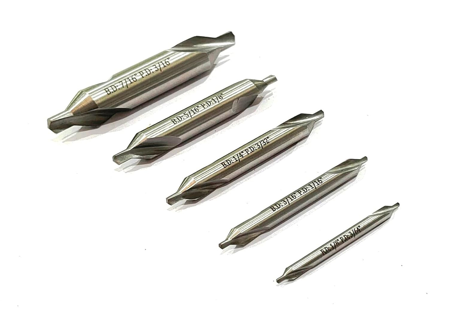 5 Pcs Set Lathe Mill Center Drill Countersink Bit Tooling for Soft Iron, Aluminium, Carbon Steel, Brass,Wood